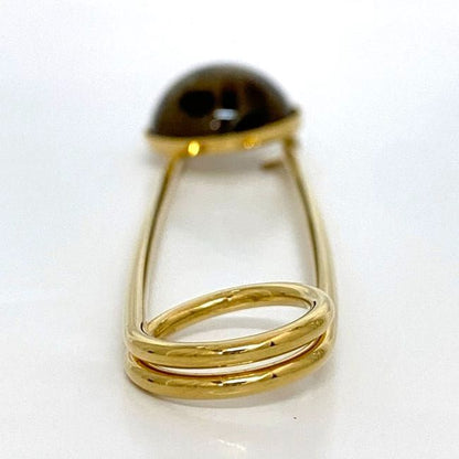 Fendi Pin Brooch Ec21581 Gold Beige Brown