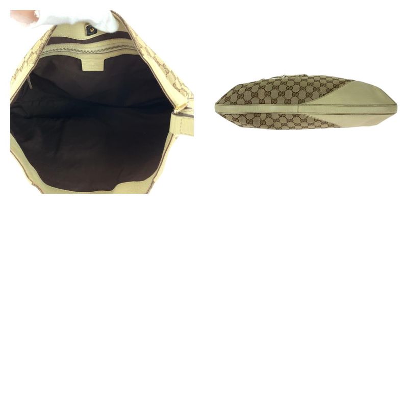 Gucci Horsebit Beige Ivory Gold Hardware GG Canvas 137386 Shoulder Bag Women