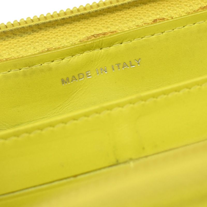 Chanel Long Wallet Round Zipper CC Caviar Skin Yellow 37ka813