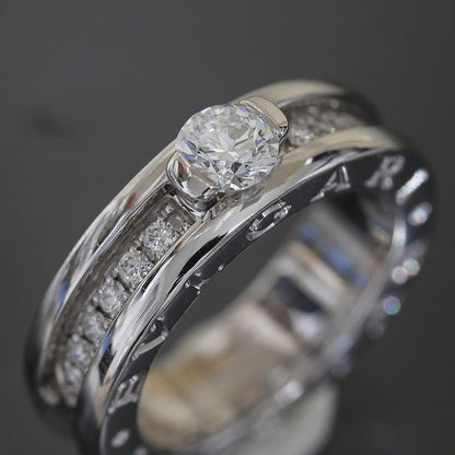 Bvlgari Ring B.zero1 Half Diamond 0.3 CT Box And Paperback 18K White
