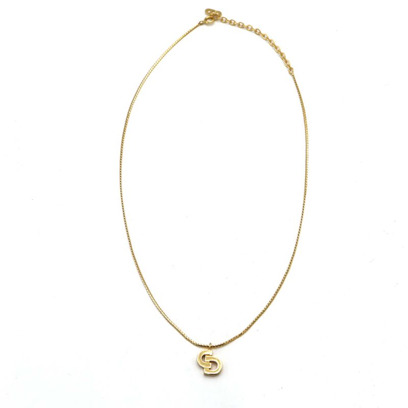 Christian DIOR Necklace CD Logo Gold Color Approx 4.3g Accessories M1995