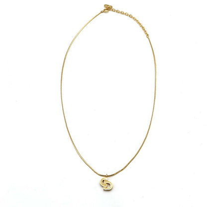 Christian DIOR Necklace CD Logo Gold Color Approx 4.3g Accessories M1995
