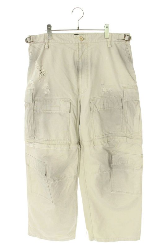 Balenciaga 773255 Tkp27 Damaged Large Cargo Long Pants Men's 50