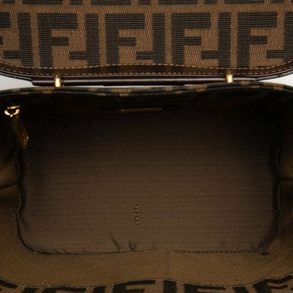 Fendi Zucca Shoulder Bag Vanity Bag 2WAY Brown Canvas Leather Women's Fendi