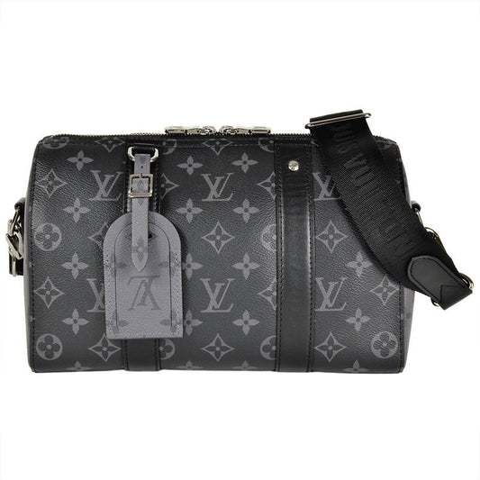 Louis Vuitton City Keepall Shoulder Bag M45936 Black RFID Monogram Eclipse Men's
