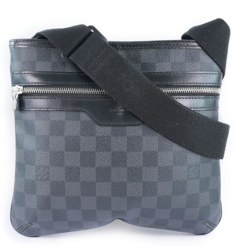Louis Vuitton Thomas N58028 Damier Graphite Canvas Black Vi3171 Unisex Shoulder