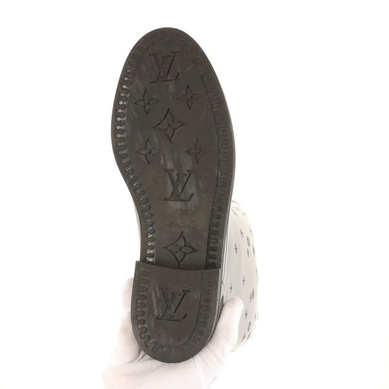 Louis Vuitton Monogram Drops Line Rubber Long Boots Women's 36 Black Made In