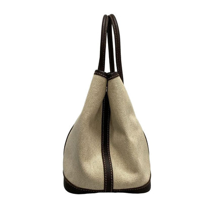 Hermes Garden Party TPM Ivory And Dark Brown Leather