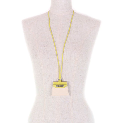 Hermes Monpty Kelly GM Lime Cles Swift Gold Hardware Necklace With Box And