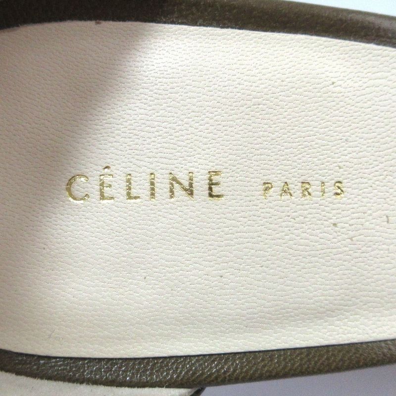 Celine Phoebe Period Knot Wedge 85 Ankle Strap Wedge Sandals 35.5 Equivalent to