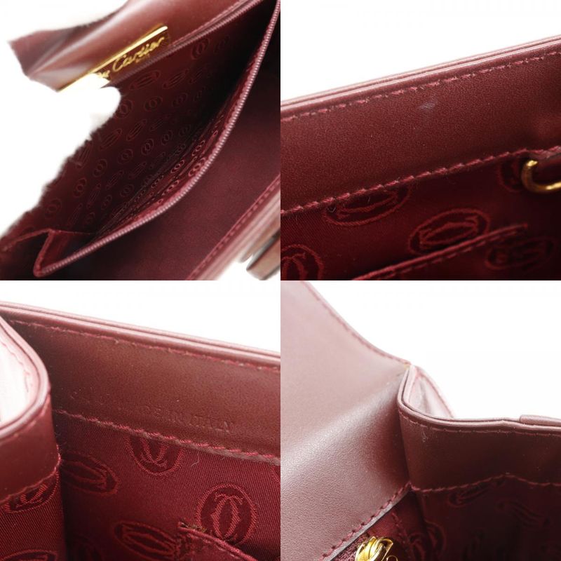 Cartier Must Line One Handle Leather Bordeaux Women's Handbag