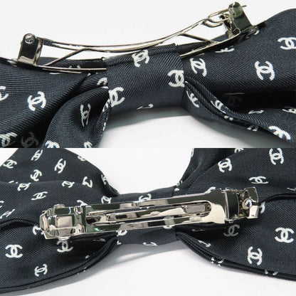 Chanel Valletta Aaa821 25P Coco Mark Ribbon Black Silk Hair Accessory