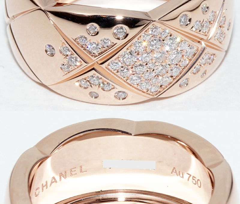 Chanel 18K Beige Gold Ring With 53 Diamonds (approx 044ct) Coco Crush Collection