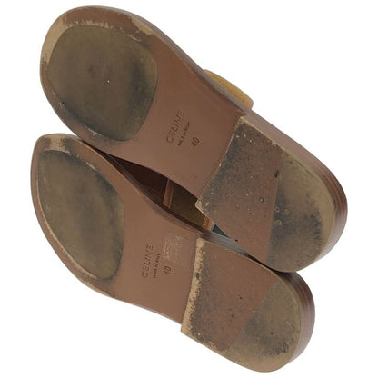 Celine Leather Sandals Men's Camel 40