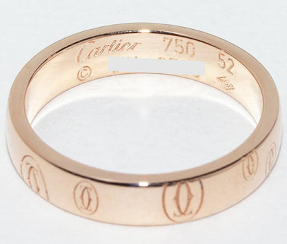 Cartier Ring 18K Pink Gold Happy Birthday Ring SM Logo Cartier Wedding Ring