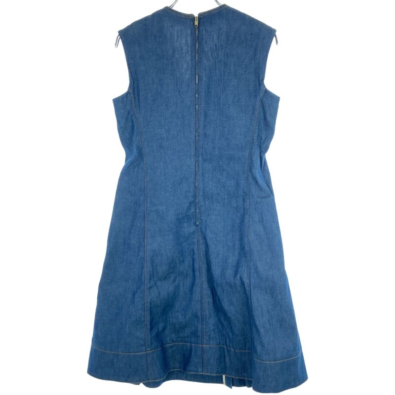 Balenciaga Key Ring Sleeveless Denim Dress 413275 Indigo Blue 34
