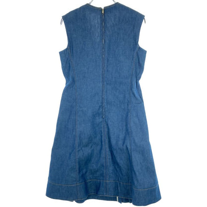 Balenciaga Key Ring Sleeveless Denim Dress 413275 Indigo Blue 34