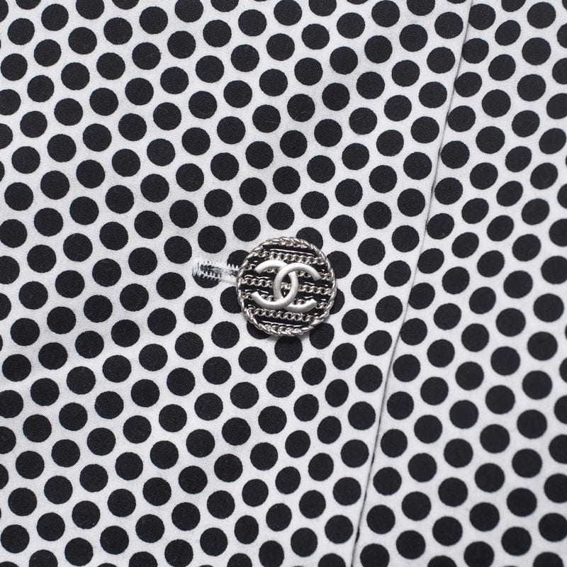 Chanel Setup Size 38 P60 CC Logo Coco Mark Button Short Sleeves Blouse Full