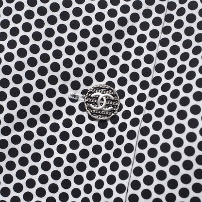 Chanel Setup Size 38 P60 CC Logo Coco Mark Button Short Sleeves Blouse Full