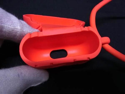 Bottega Veneta Intrecciato Rubber Airpods Case Airpods Case In Orange