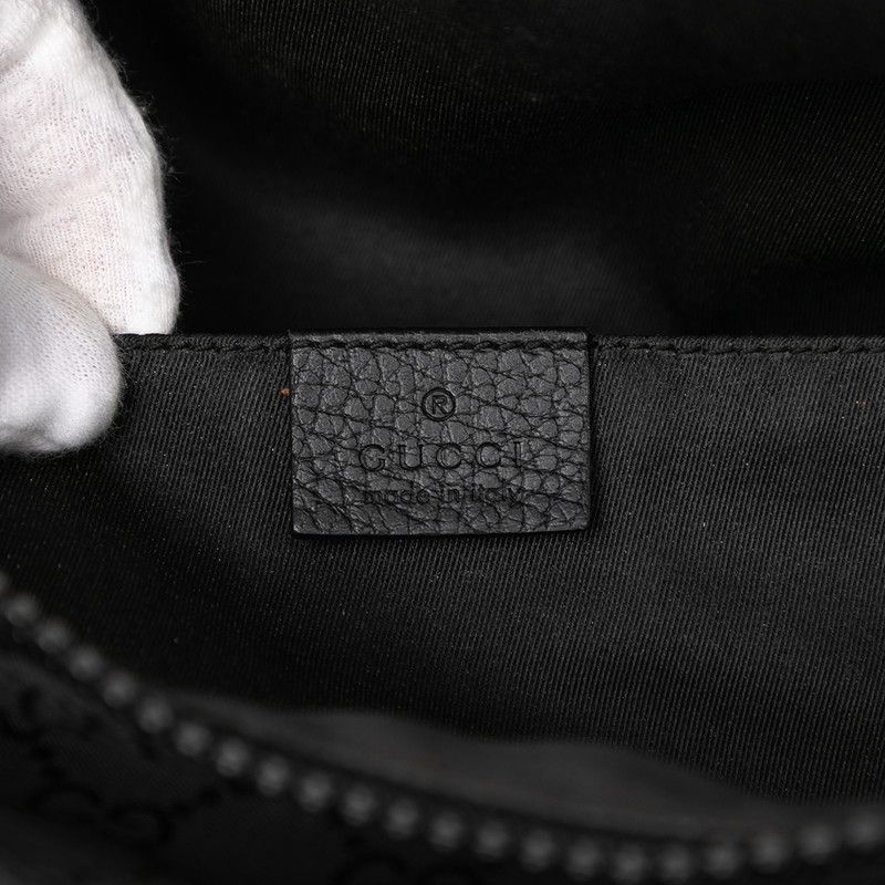 Gucci GG Nylon Belt Bag Waist Bag 509643 Black Nylon Leather Men's Gucci