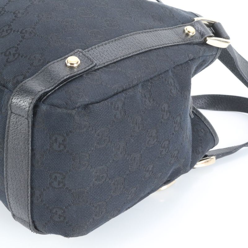 Gucci GG Canvas Abby Leather Tote Bag Shoulder Hand 130736 Black Women's ERE