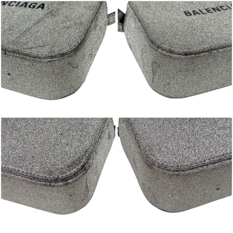 Balenciaga Camera Bag XS Everyday Mini Shoulder Bag Silver Lame Glitter Logo