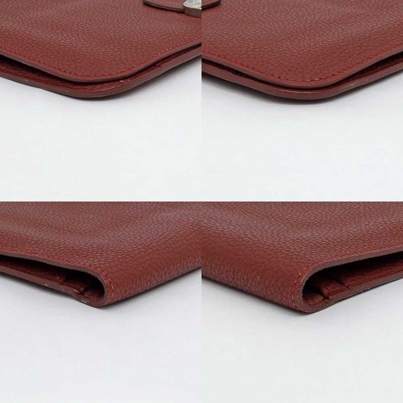 Hermes Dogon GM Rouge Ash Silver-hardware Togo E-engraved Leather Long