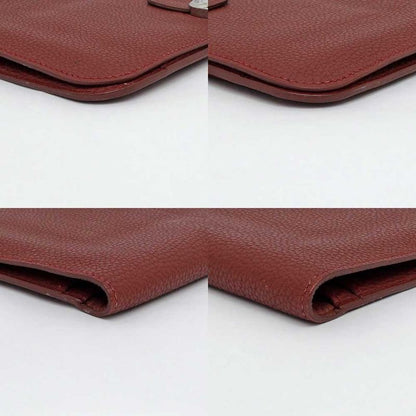 Hermes Dogon GM Rouge Ash Silver-hardware Togo E-engraved Leather Long