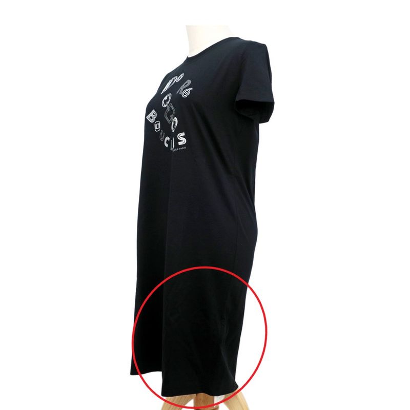 Hermes Micro Dress De Re Bookle 36 BK Black Short Sleeve One Piece