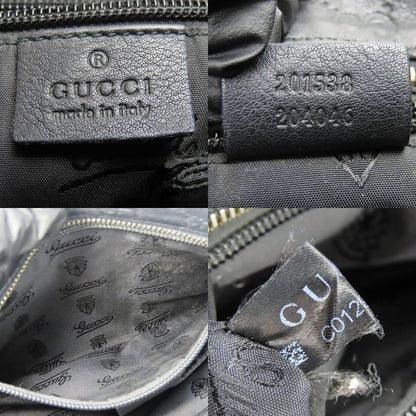 Gucci Shoulder Bag 201538 Guccissima Cima Leather Black Gold Hardware Crossbody