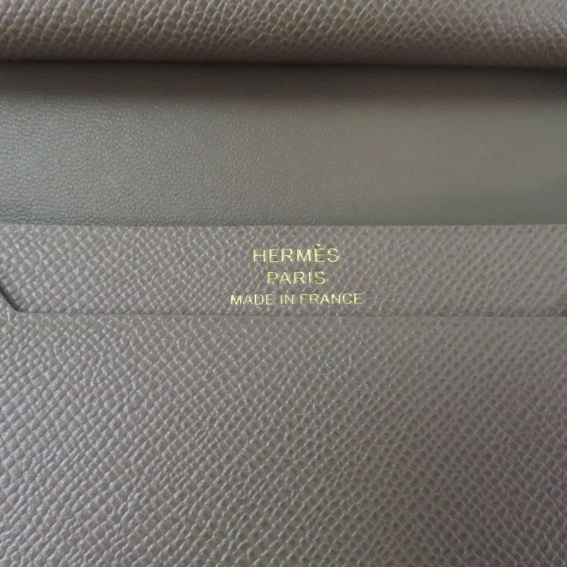 Hermes Bearn Mini Etoupe Gold Hardware H Logo Hardware Mini Wallet With Coin