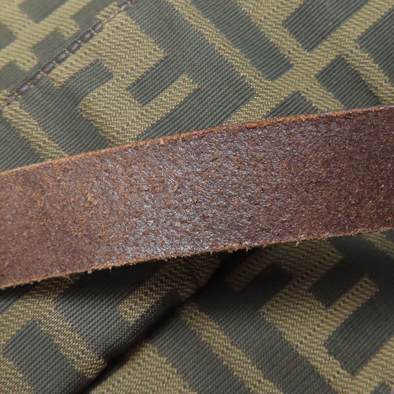 Fendi Zucca Pattern Handbag Canvas Leather Women