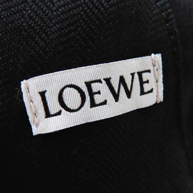 LOEWE Anagram Leather Lamb Leather Hat With Patches Hat Black Silver Hardware