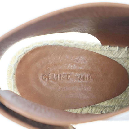Celine Espadrille Open Toe Leather Wedge Sole Sandals 313853cspc Brown 35