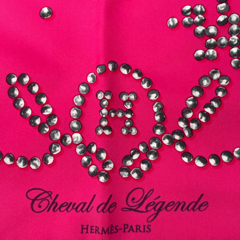 Hermes Carre 90 Cheval De Legende Legendary Horse Scarf Silk Pink With Box