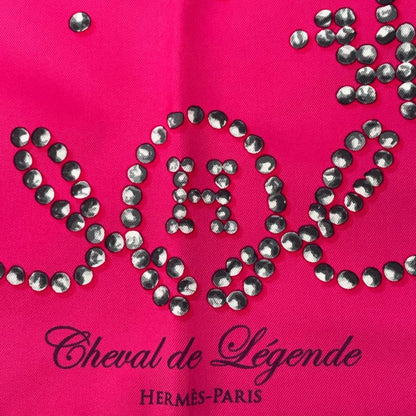Hermes Carre 90 Cheval De Legende Legendary Horse Scarf Silk Pink With Box