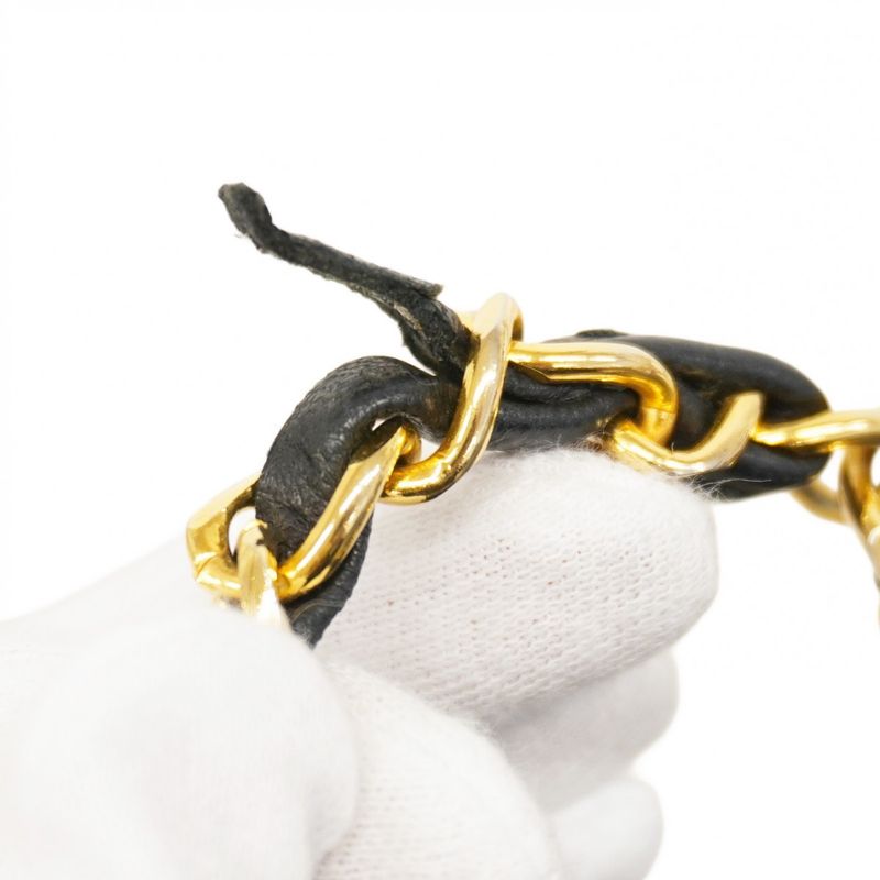 Chanel Shoulder Bag Matelasse Lambskin Black Gold Hardware Women