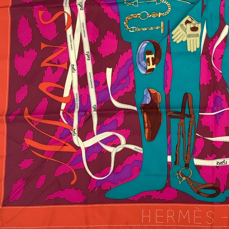 Hermes Carre 90 Monsieur ET Madame All-over Silk Scarf Multicolor