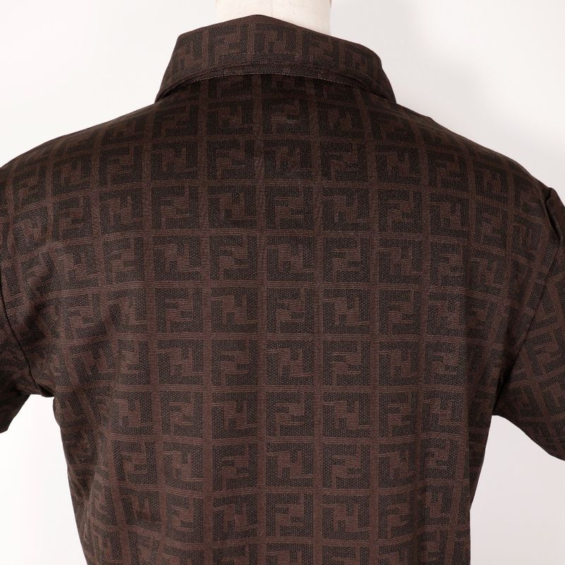 Fendi Zucca Rayon Brown Women's Polo Shirt