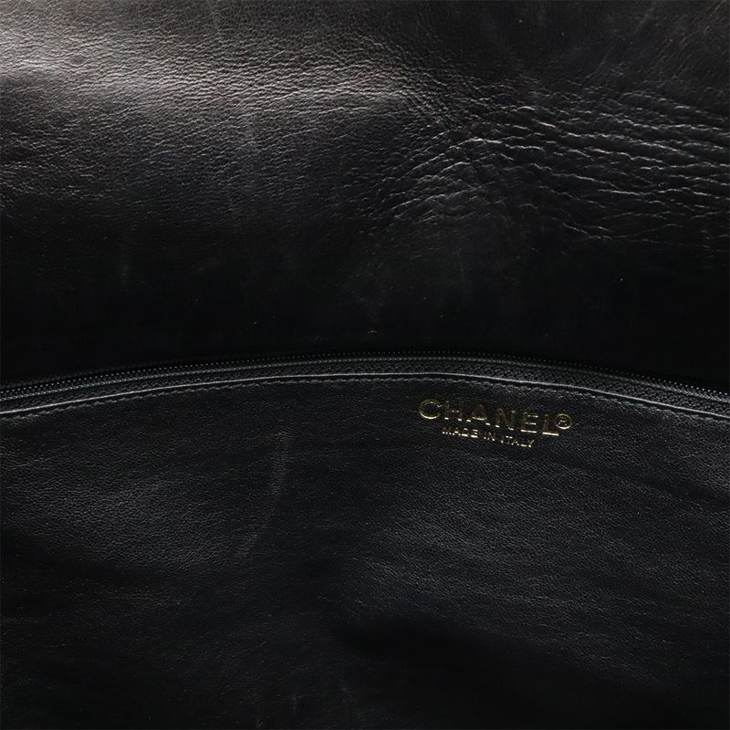 Chanel Choco Bar Coco Mark Chain Tote Bag Shoulder Bag Cotton Jersey Leather