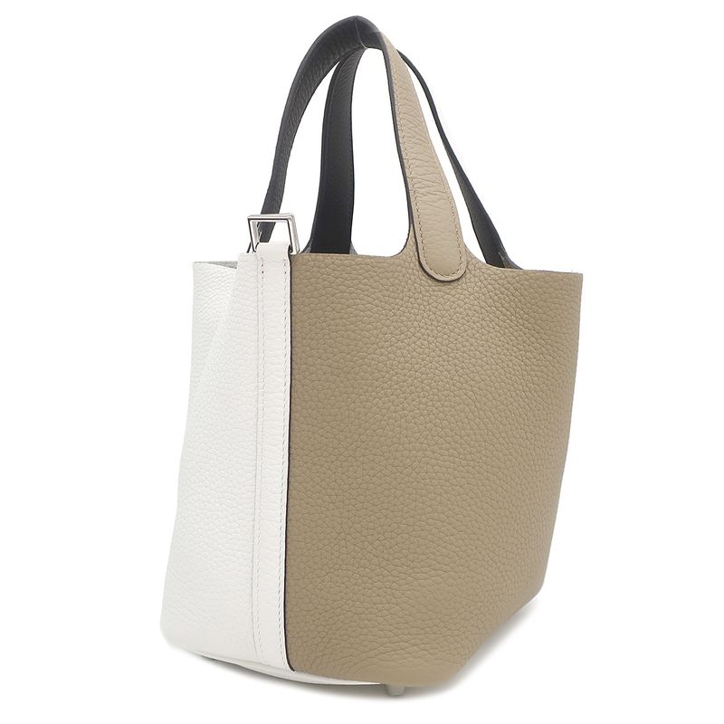 Hermes Handbag Picotin Lock PM Cazac 2 Taurillon Clemence Beige Marfa X New
