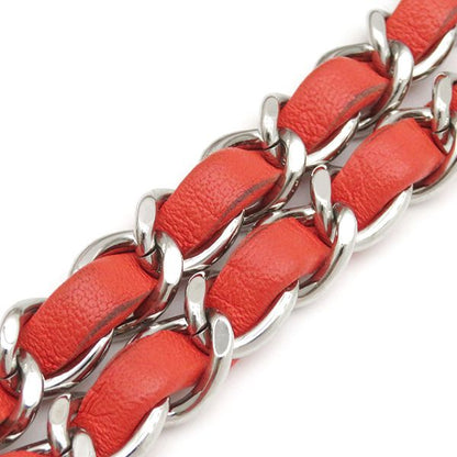 Chanel Shoulder Bag Mini Matelasse Chain Shoulder Lambskin Red Silver Hardware
