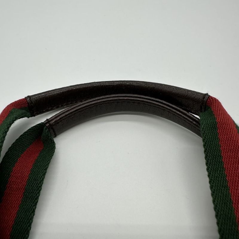 Gucci 131229 Handbag Beige And Brown GG Canvas Sherry Line Ladies Men