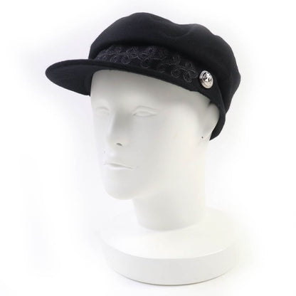 Hermes Cabourg En Finesse 100% Wool Logo Button Logo Patch Casket Black 59 Made