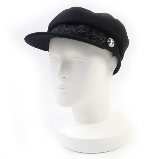 Hermes Cabourg En Finesse 100% Wool Logo Button Logo Patch Casket Black 59 Made