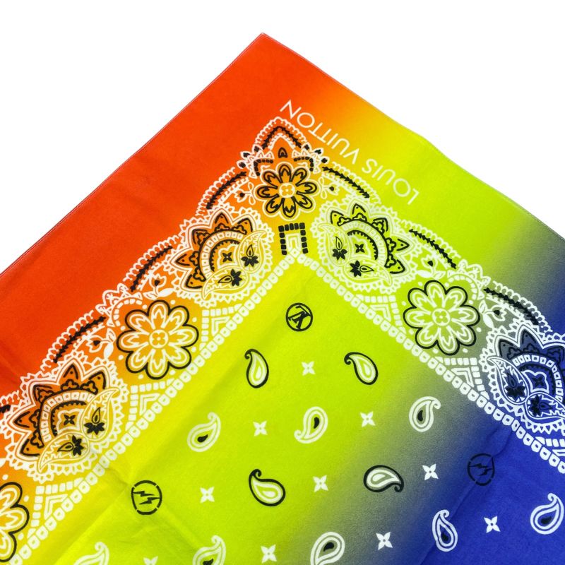 Em1032 Louis Vuitton Scarf Paisley Bandana M73745 Cotton Multicolor