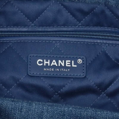 Chanel 22 As3261 Chain Denim Shoulder Bag With Medal Charm Men's