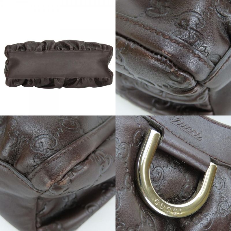 Gucci Handbag 190525 Abby Simaleather Dark Brown Gold Hardware One Shoulder