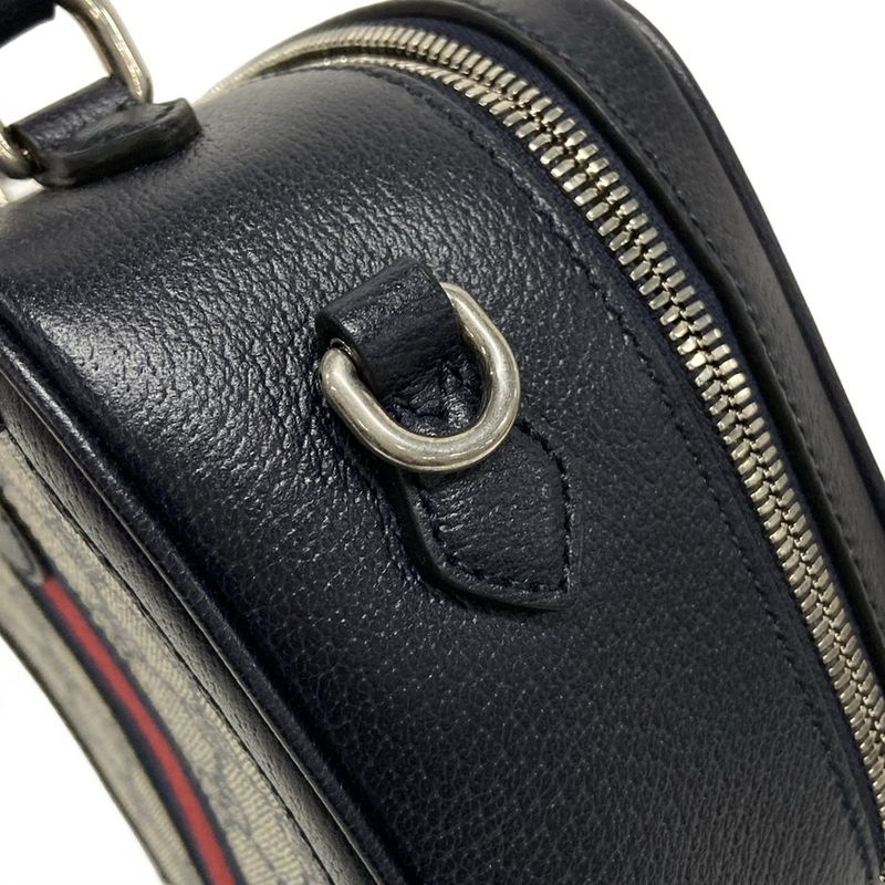 Gucci GG Plus GG Supreme/gg Marmont 772157 Navy Ivory And Red Leather